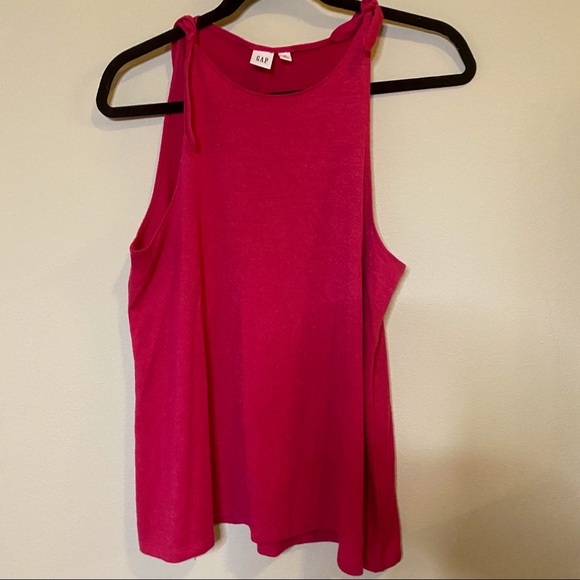 Gap Hot Pink Tie Sleeve Tank, Medium - Picture 1 of 2